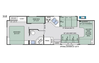 2017 Thor Motor Coach Chateau 31E Bunkhouse