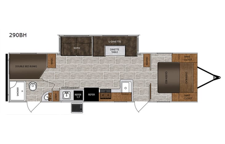 Representative floor plan provided by a trusted RVshare partner.