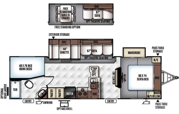 Representative floor plan provided by a trusted RVshare partner.