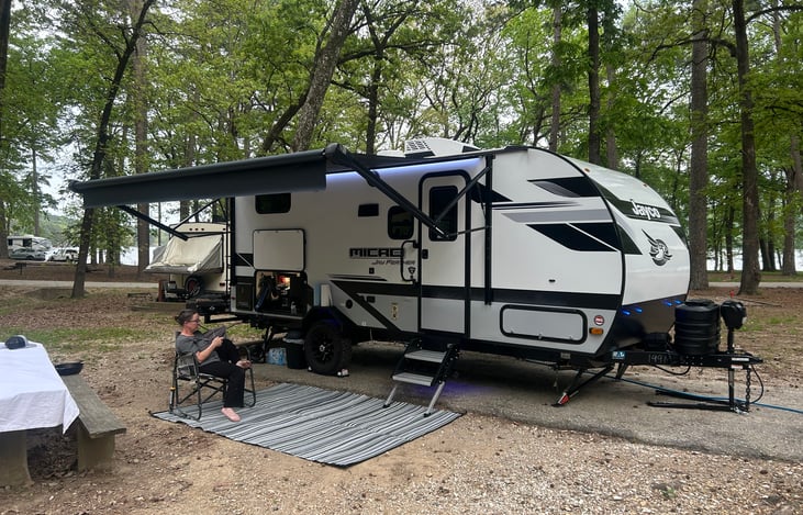 One of the 3 times I’ve seen my wife relax while camping