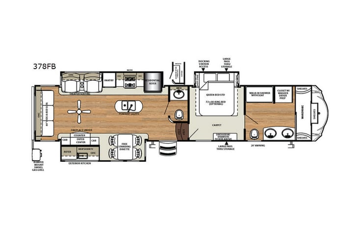 Representative floor plan provided by a trusted RVshare partner.
