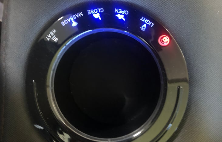 Double electric recliners with heat and massage features