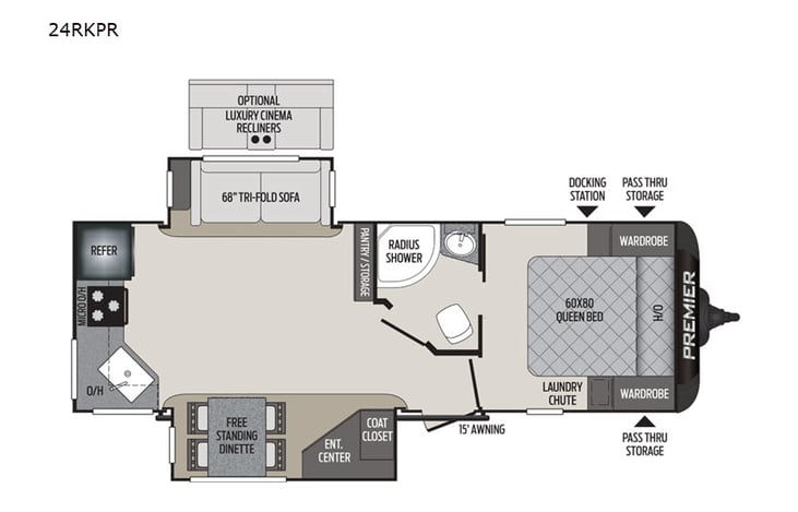 Representative floor plan provided by a trusted RVshare partner.