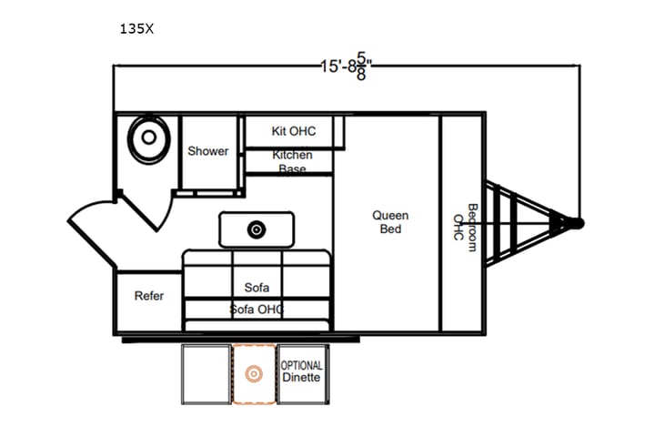 Representative floor plan provided by a trusted RVshare partner.