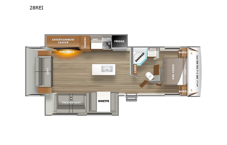 Representative floor plan provided by a trusted RVshare partner.