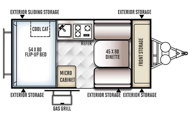 Representative floor plan provided by a trusted RVshare partner.
