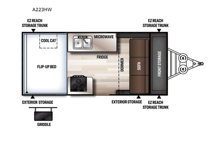 Representative floor plan provided by a trusted RVshare partner.
