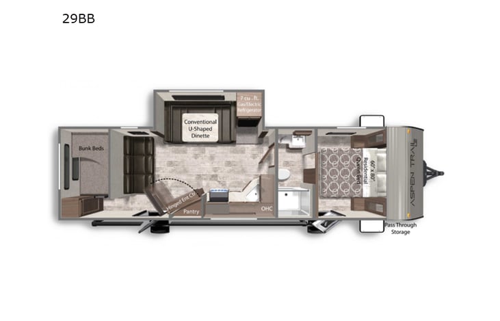 Representative floor plan provided by a trusted RVshare partner.