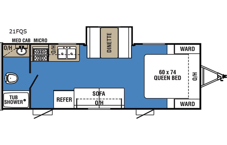 Representative floor plan provided by a trusted RVshare partner.