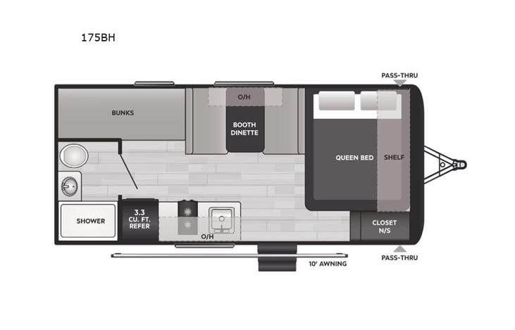 Representative floor plan provided by a trusted RVshare partner.