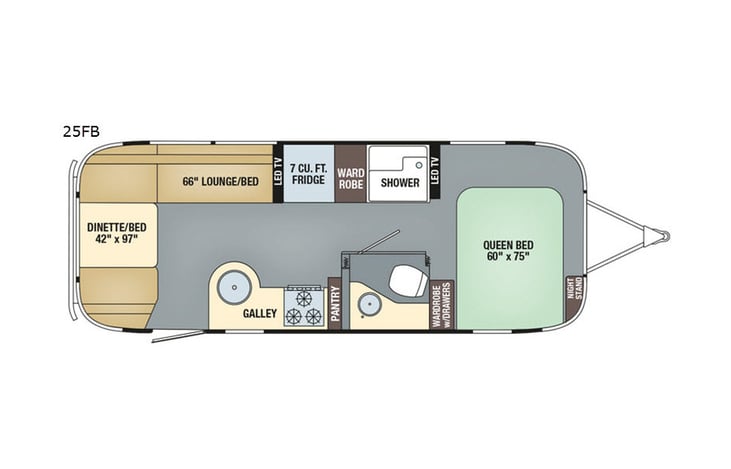 Representative floor plan provided by a trusted RVshare partner.