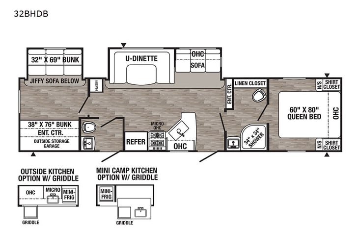 Representative floor plan provided by a trusted RVshare partner.