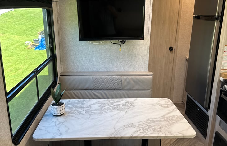 Kitchen table. Turns into bed as well