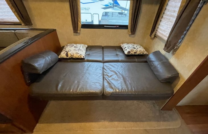 jack knife sofa in the living room area