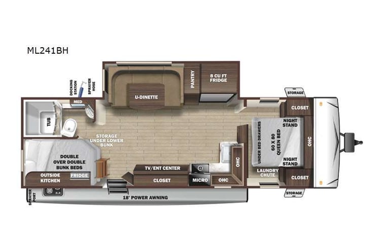 Representative floor plan provided by a trusted RVshare partner.