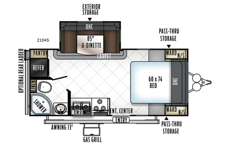 Representative floor plan provided by a trusted RVshare partner.