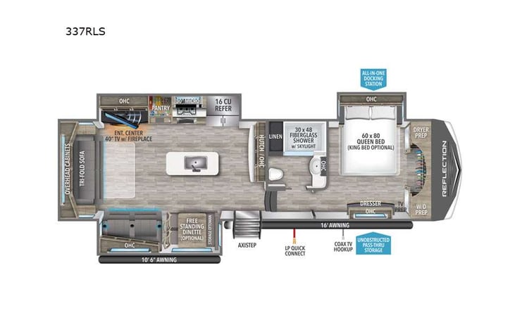 Representative floor plan provided by a trusted RVshare partner.