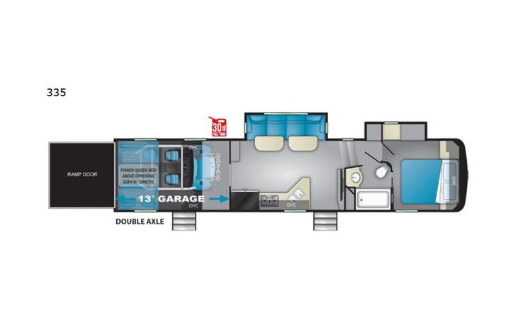 Representative floor plan provided by a trusted RVshare partner.