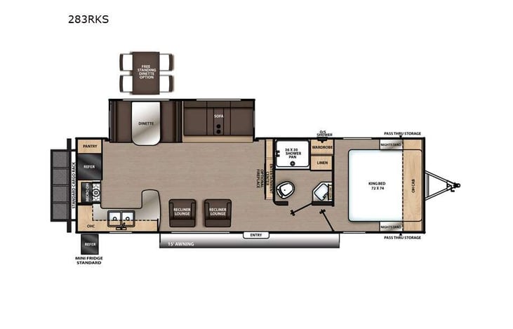 Representative floor plan provided by a trusted RVshare partner.