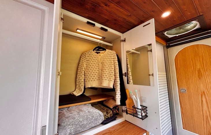 Closet with mirror