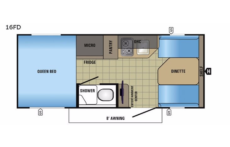 Representative floor plan provided by a trusted RVshare partner.