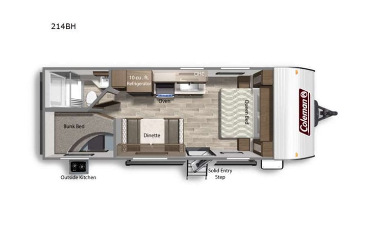 Representative floor plan provided by a trusted RVshare partner.