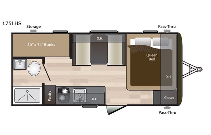 Representative floor plan provided by a trusted RVshare partner.