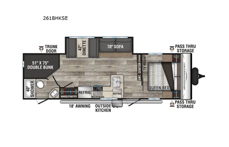 Representative floor plan provided by a trusted RVshare partner.