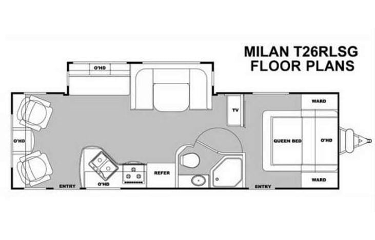 Representative floor plan provided by a trusted RVshare partner.