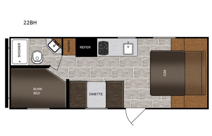 Representative floor plan provided by a trusted RVshare partner.