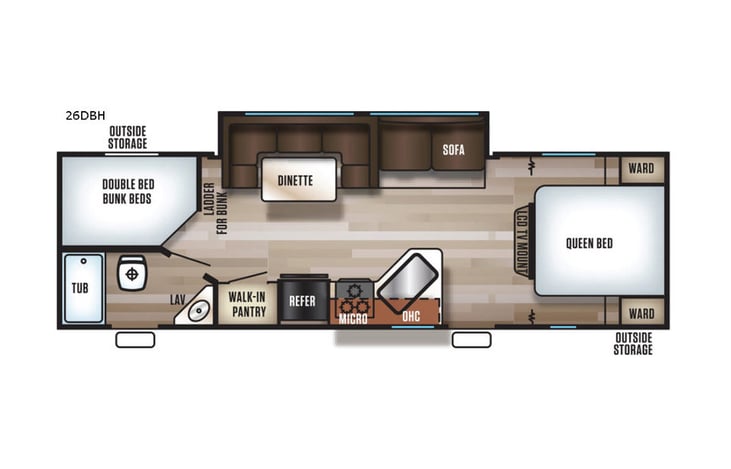 Representative floor plan provided by a trusted RVshare partner.