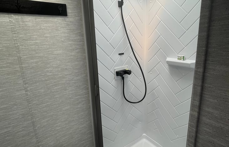 Large walk in shower.