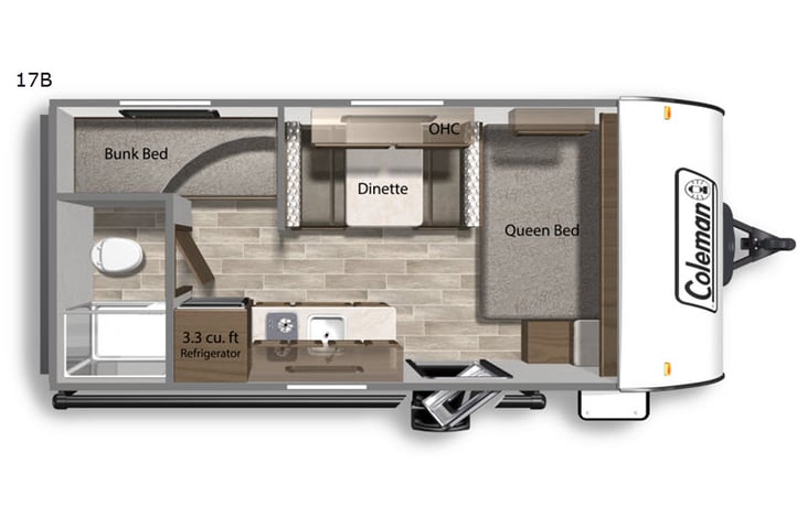 Representative floor plan provided by a trusted RVshare partner.