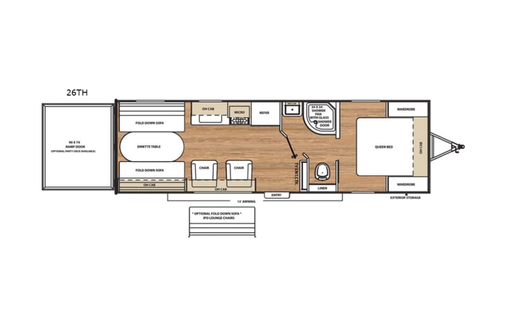 Representative floor plan provided by a trusted RVshare partner.