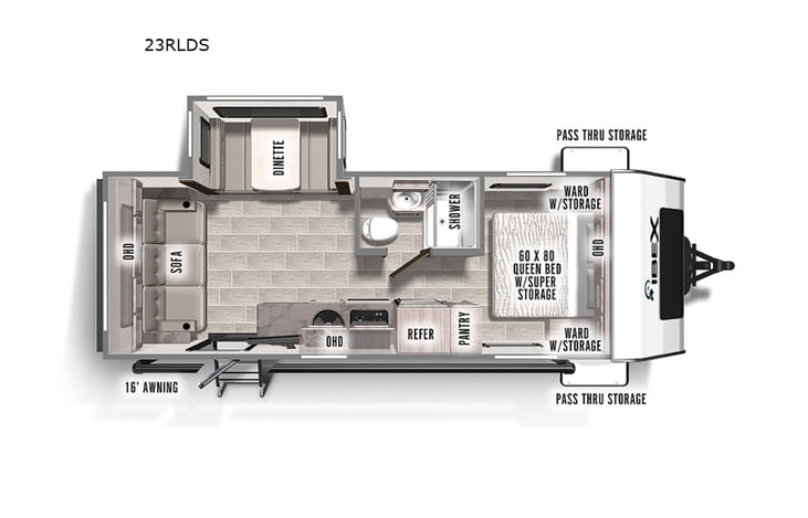 Representative floor plan provided by a trusted RVshare partner.