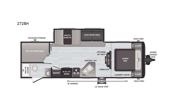 Representative floor plan provided by a trusted RVshare partner.