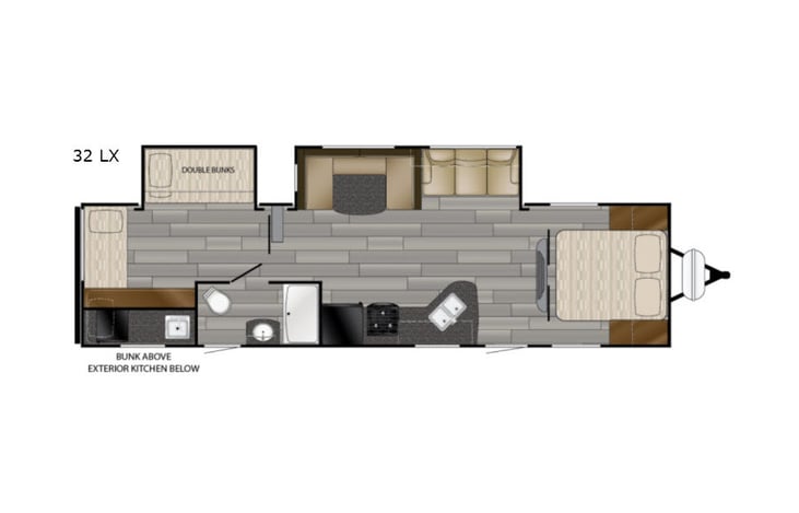 Representative floor plan provided by a trusted RVshare partner.