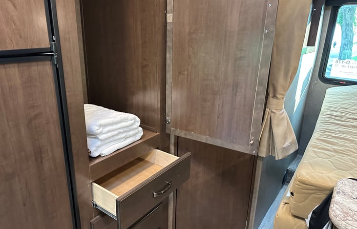 Closet and Drawers.  Linens are provided with the HomeStyle Package.