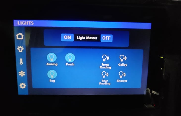 The light master widget is handy to power all lights controlled for that particular panel.