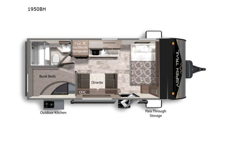Representative floor plan provided by a trusted RVshare partner.