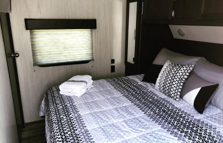 Upgraded bed in master, with separate entrance door