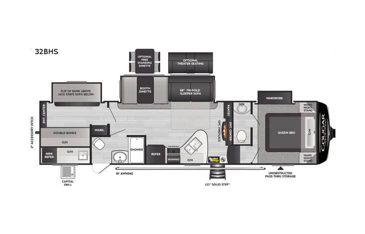 Representative floor plan provided by a trusted RVshare partner.