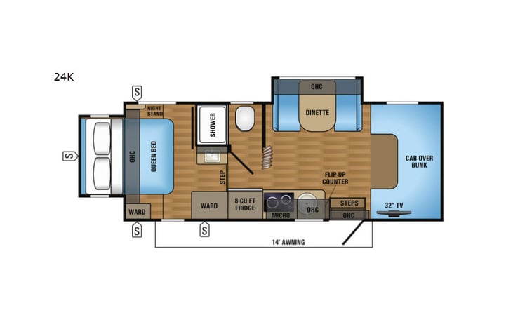 Representative floor plan provided by a trusted RVshare partner.