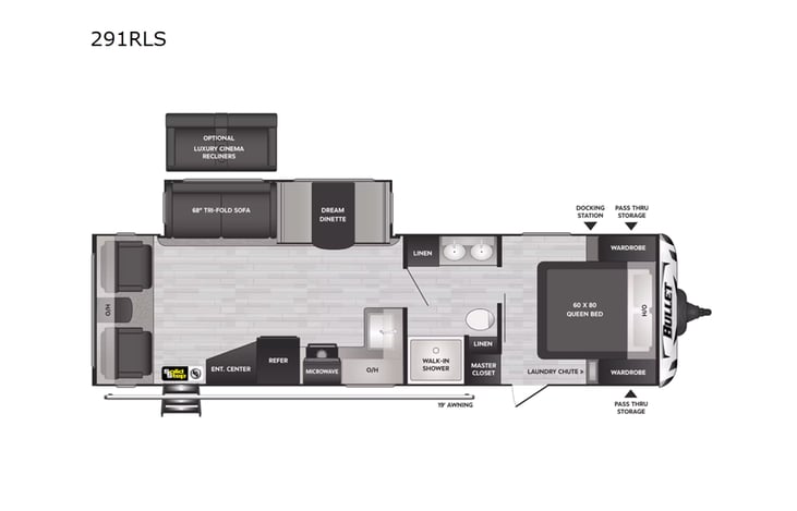 Representative floor plan provided by a trusted RVshare partner.