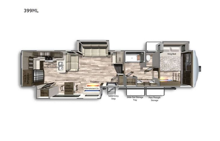 Representative floor plan provided by a trusted RVshare partner.