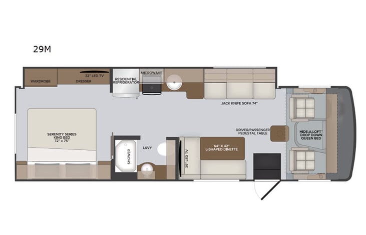 Representative floor plan provided by a trusted RVshare partner.