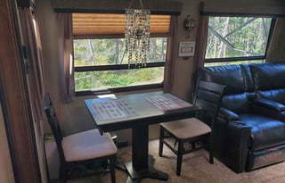 Stationary RV near Harding Lake in Salcha, Alaska