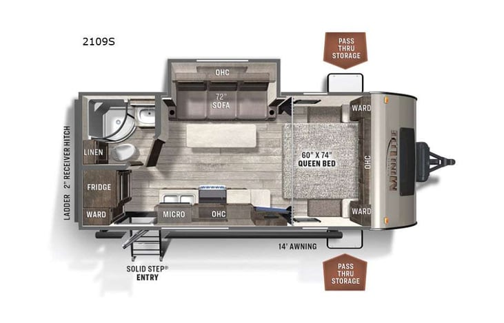 Representative floor plan provided by a trusted RVshare partner.