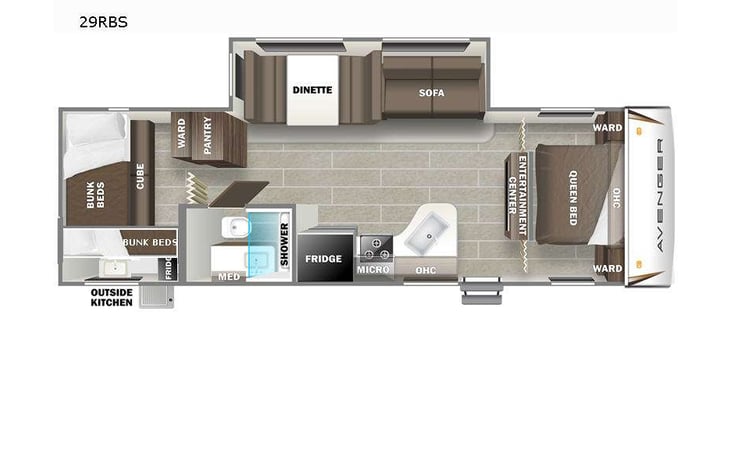 Representative floor plan provided by a trusted RVshare partner.