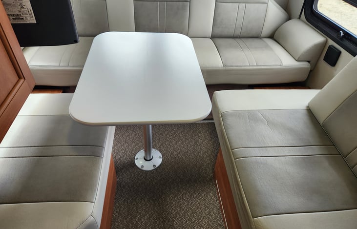 Roomy seating area. Converts to a king size bed!